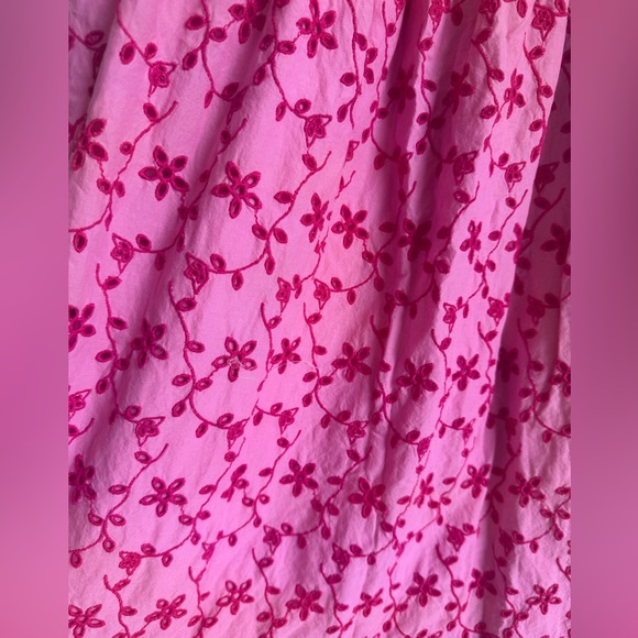 Mini Boden Pink Red Girl Maxi Dress 11-12 Y eyelet tiered 100% Cotton twirl - Picture 2 of 7